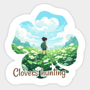 Clovers hunting Sticker